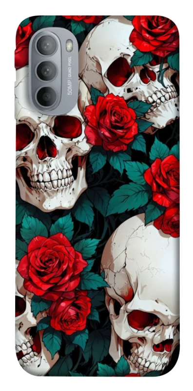Чохол на Motorola Moto G31 skull and rose фото 1 з 1