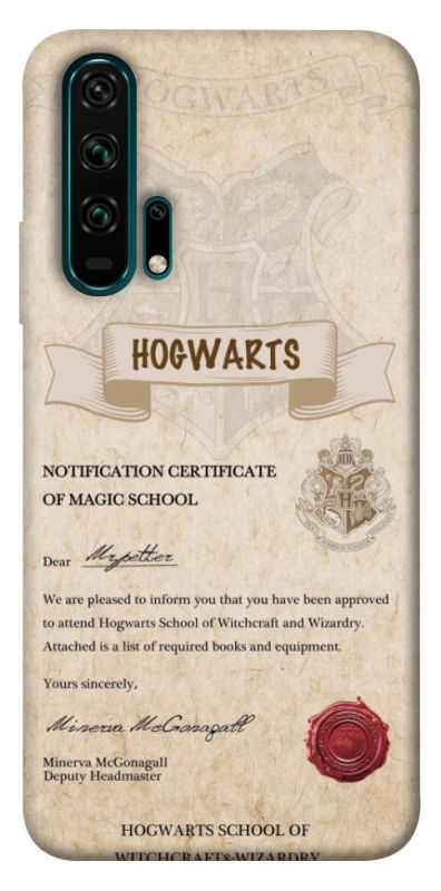 Чехол на Huawei Honor 20 Pro The Hogwarts acceptance letter фото 1 из 1
