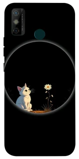 Чехол на TECNO Spark 6 Go Cat and flower фото 1 из 1