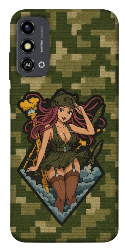 Чохол на ZTE Blade A53 Military Waifu фото 1 з 1