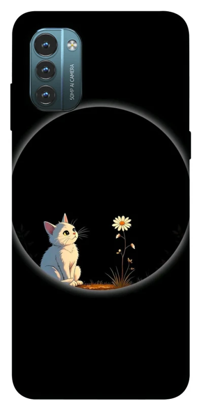 Чохол на Nokia G21 Cat and flower фото 1 з 1