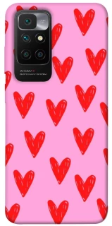 Чехол на Xiaomi Redmi 10 Red hearts 2 фото 1 из 1