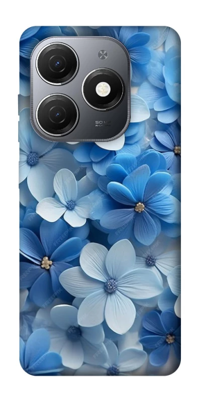 Чехол на TECNO Spark 20 Синие цветы фото 1 из 1