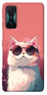 Чохол на Xiaomi Redmi K50 Gaming Сat with glasses фото 1 з 1