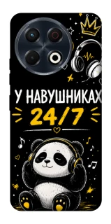 Чохол на TECNO Spark 30 Pro (KL7) У навушниках 24/7 фото 1 з 1