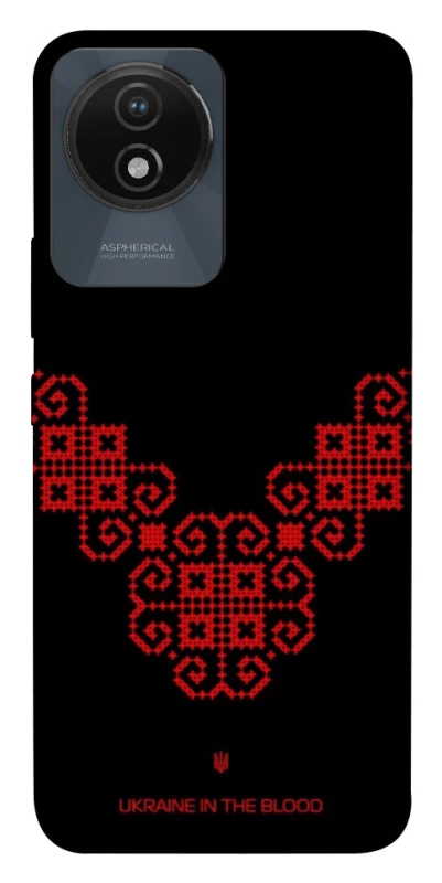 Чехол на Vivo Y02 Черно-красная вышиванка фото 1 из 1