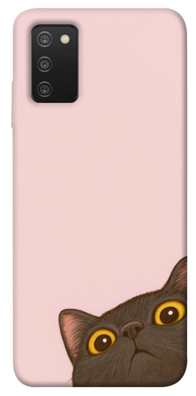 Чохол на Samsung Galaxy A03s Peeping cat фото 1 з 1