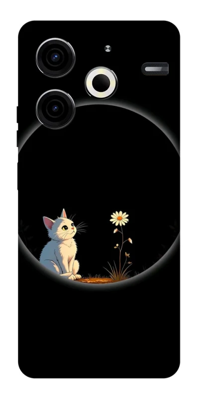 Чохол на TECNO Pova 6 Neo (LI6) Cat and flower фото 1 з 1
