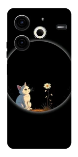 Чохол на TECNO Pova 6 Neo (LI6) Cat and flower фото 1 з 1