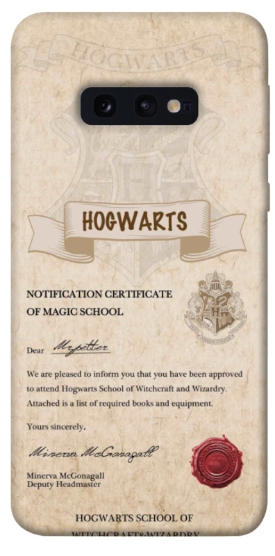 Чехол на Samsung Galaxy S10e The Hogwarts acceptance letter фото 1 из 1