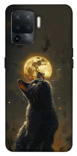 Чехол на Oppo Reno 5 Lite Кот под луной v2 фото 1 из 1