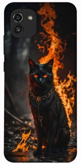 Чехол на Samsung Galaxy A03 Огненный кот фото 1 из 1