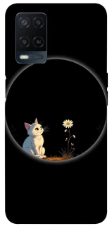 Чехол на Oppo A54 4G Cat and flower фото 1 из 1