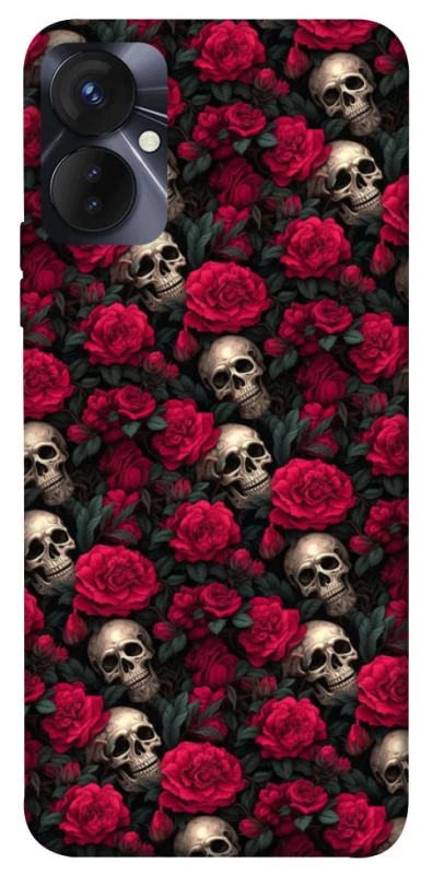 Чехол на TECNO Spark 9 Pro (KH7n) Черепа и розы фото 1 из 1