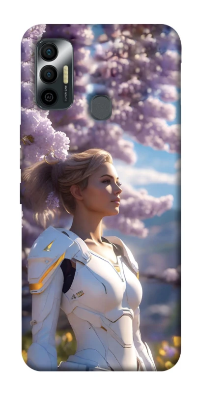 Чехол на TECNO Spark 7 Cyber space girl ver.1 фото 1 из 1