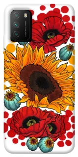 Чохол на Xiaomi Poco M3 Соняшники та маки фото 1 з 1