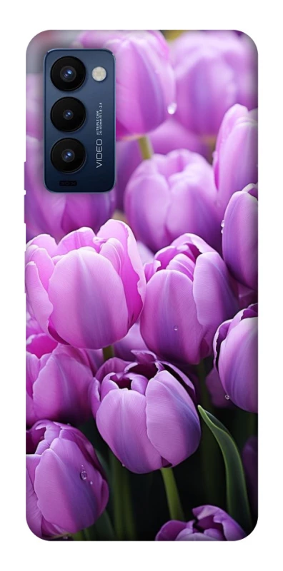 Чехол на TECNO Camon 18 Pro Фиолетовые тюльпаны фото 1 из 1