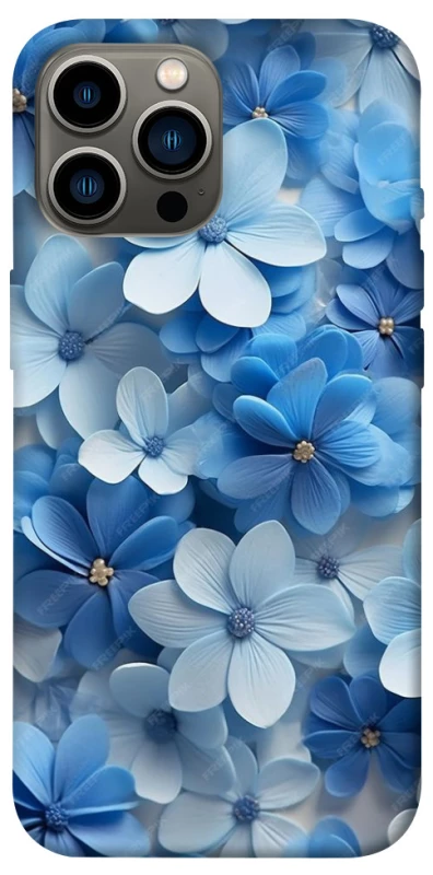 Чехол на Apple iPhone 12 Pro Max (6.7") Синие цветы фото 1 из 1