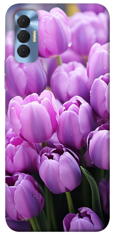 Чехол на TECNO Spark 8P Фиолетовые тюльпаны фото 1 из 1