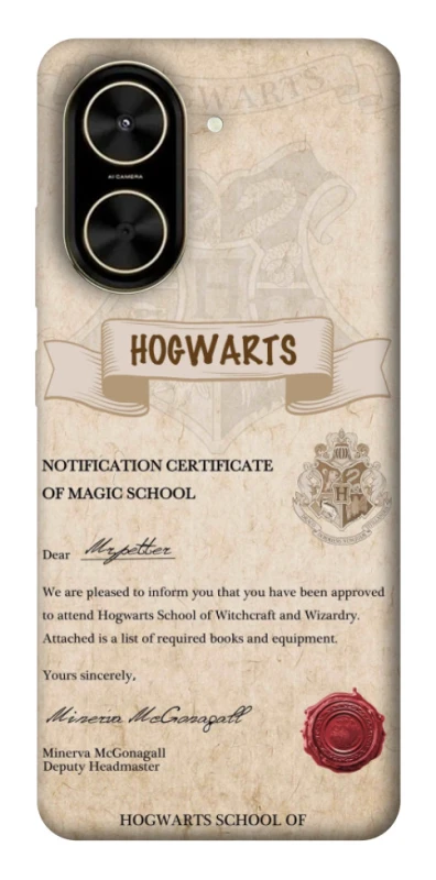 Чохол на Xiaomi Poco C71 The Hogwarts acceptance letter фото 1 з 1