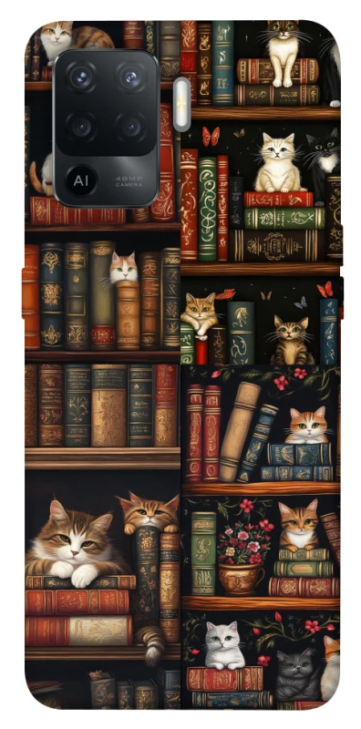 Чохол на Oppo Reno 5 Lite Cats & Books фото 1 з 1