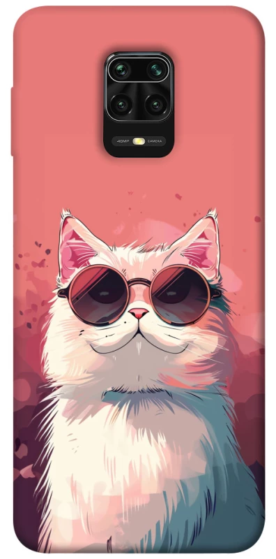 Чехол на Xiaomi Redmi Note 9s / Note 9 Pro / Note 9 Pro Max Сat with glasses фото 1 из 1