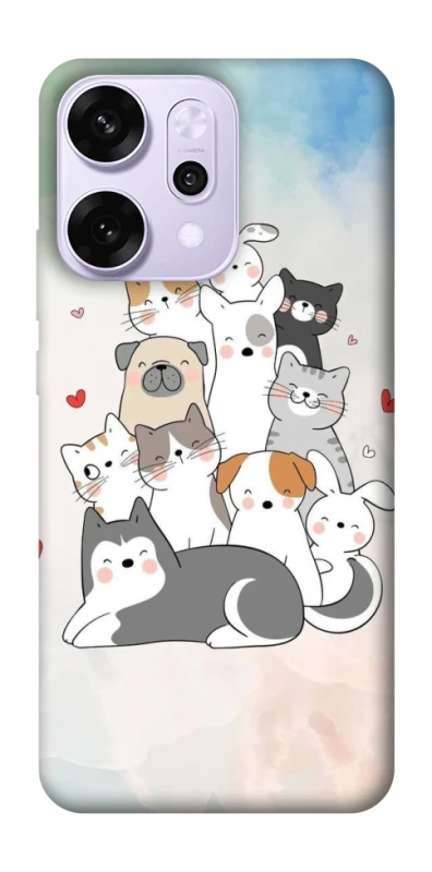 Чохол на Oppo Reno 14 Pro Funny Pets ver.2 фото 1 з 1