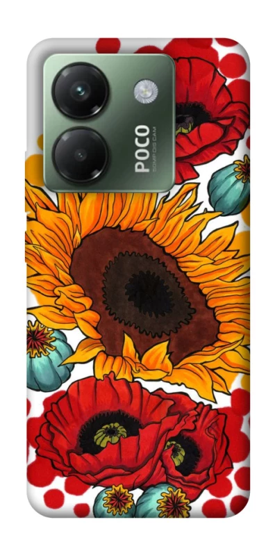 Чохол на Xiaomi Poco M7 pro 5G Соняшники та маки фото 1 з 1