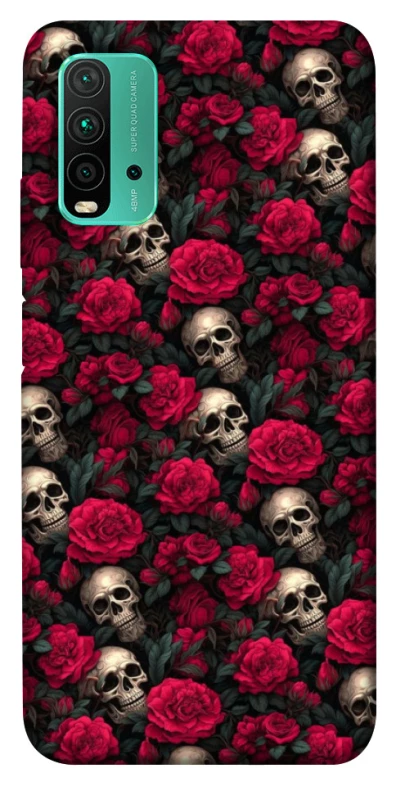 Чехол на Xiaomi Redmi Note 9 4G / Redmi 9 Power Черепа и розы фото 1 из 1