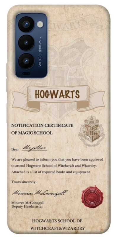 Чехол на TECNO Camon 18 The Hogwarts acceptance letter фото 1 из 1