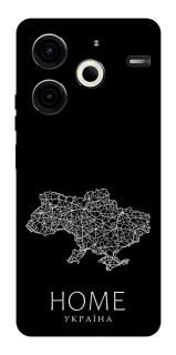 Чохол на TECNO Pova 6 Neo (LI6) Ukraine black map фото 1 з 1