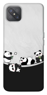 Чехол на Oppo A92s Four pandas фото 1 из 1