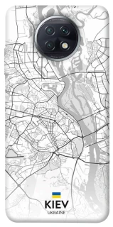 Чохол на Xiaomi Redmi Note 9 5G / Note 9T Kiev white map фото 1 з 1