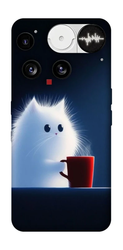 Чохол на Nothing Phone (3) Чохол кіт з кавою фото 1 з 1