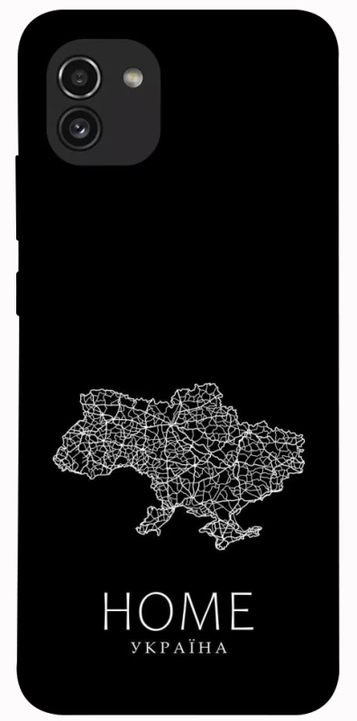 Чохол на Samsung Galaxy A03 Ukraine black map фото 1 з 1
