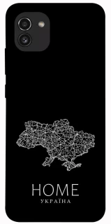 Чохол на Samsung Galaxy A03 Ukraine black map фото 1 з 1