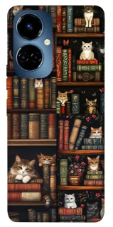 Чохол на TECNO Camon 19 Pro Cats & Books фото 1 з 1