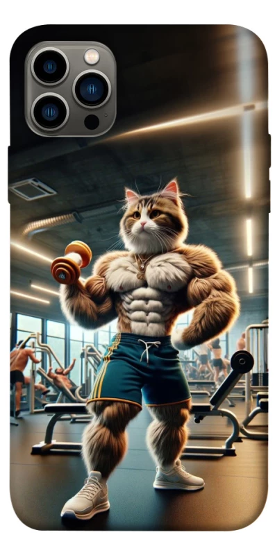 Чехол на Apple iPhone 12 Pro (6.1") Качок кот фото 1 из 1