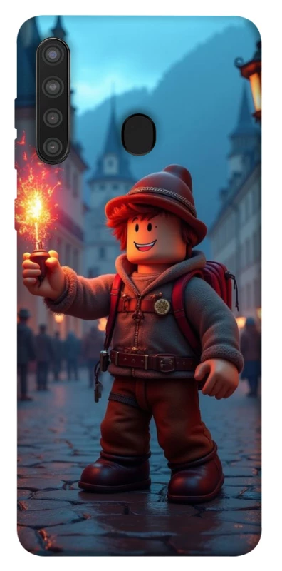 Чохол на Samsung Galaxy A21 Roblox Fire Logo Blue Flames фото 1 з 1