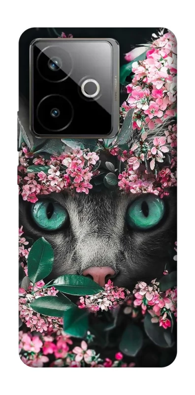 Чохол на Realme GT 7T Кіт в квітах фото 1 з 1