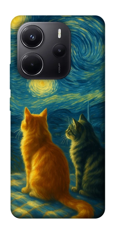Чохол на Xiaomi Redmi Note 14 5G Cats under the stars фото 1 з 1