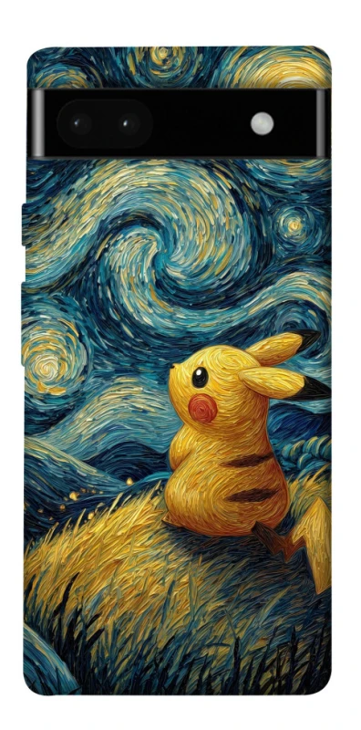 Чохол на Google Pixel 6a Pikachu and Van Gogh фото 1 з 1