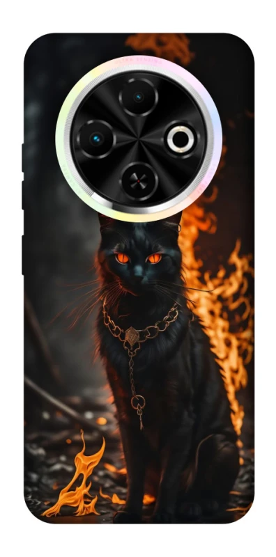 Чехол на TECNO Spark 30C Огненный кот фото 1 из 1