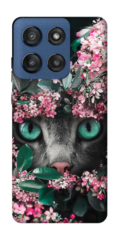 Чохол на Motorola Edge 60 Stylus Кіт в квітах фото 1 з 1