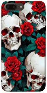 Чохол на Apple iPhone 7 plus / 8 plus skull and rose фото 1 з 1