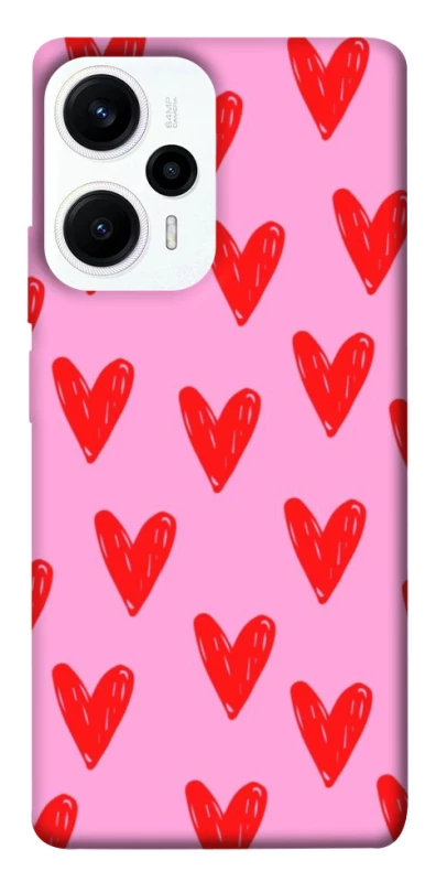 Чохол на Xiaomi Poco F5 / Note 12 Turbo Red hearts 2 фото 1 з 1