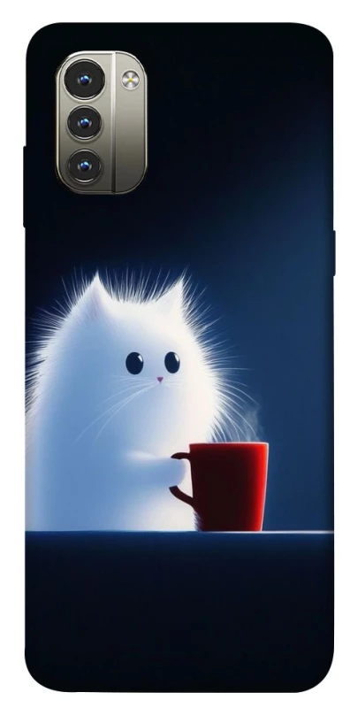 Чехол на Nokia G11 Чехол кот с кофе фото 1 из 1