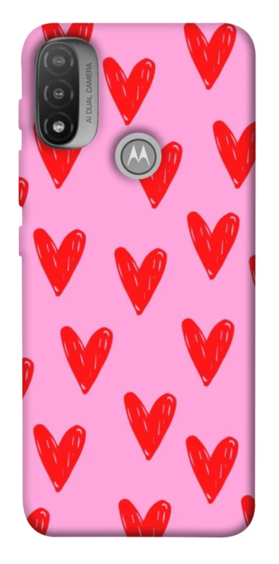 Чохол на Motorola Moto E20 Red hearts 2 фото 1 з 1