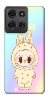 Чохол на Motorola Moto G75 Fluffy Rainbow Labubu фото 1 з 1