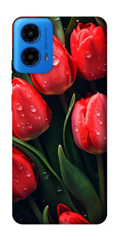 Чехол на Motorola Moto G45 Красные тюльпаны фото 1 из 1